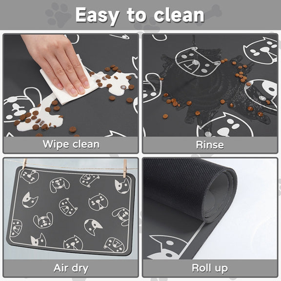 Pet Floor Mat Anti-Tear And Bite Absorbent Feeding Mat Sleeping Anti-Slip Dog Nest Pad, Style: Dogs Party Light Gray(50x70cm)