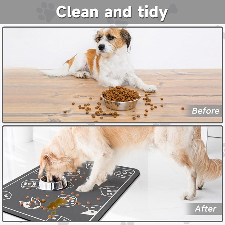 Pet Floor Mat Anti-Tear And Bite Absorbent Feeding Mat Sleeping Anti-Slip Dog Nest Pad, Style: Cats Paradise Light Gray(50x70cm)