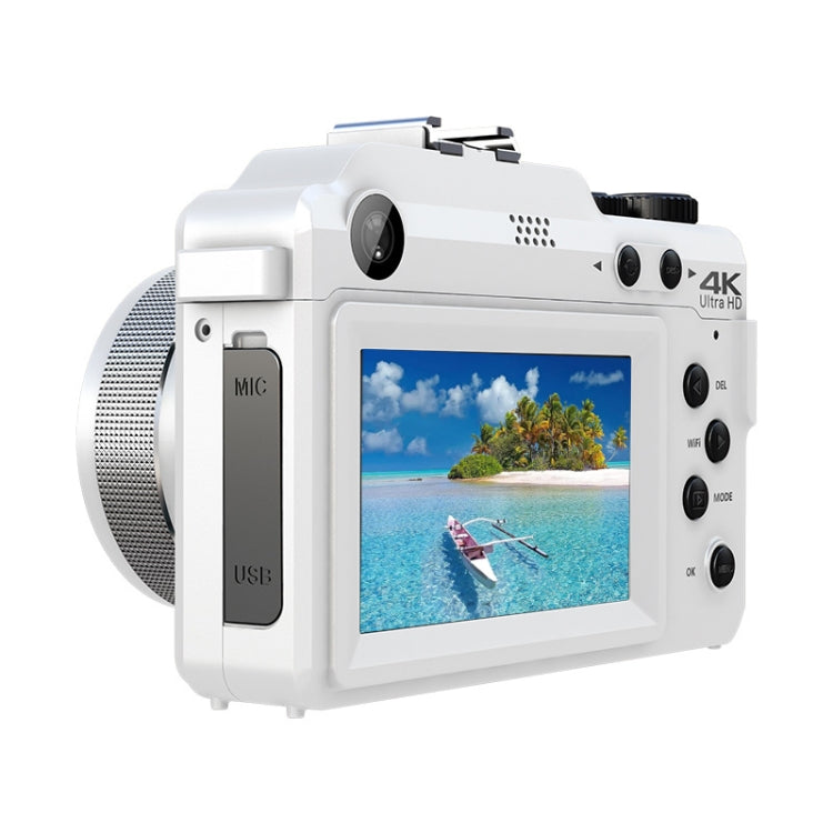 3-Inch Display Digital Camera Dual Front And Rear Cameras 48MP, 18x Digital Zoom 4K HD Camcorder(White) - Video Cameras by PMC TechLife | Online Shopping South Africa | PMC TechLife | Buy Now Pay Later Mobicred