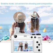 3-Inch Display Digital Camera Dual Front And Rear Cameras 48MP, 18x Digital Zoom 4K HD Camcorder(Black)
