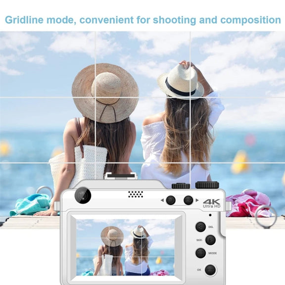 3-Inch Display Digital Camera Dual Front And Rear Cameras 48MP, 18x Digital Zoom 4K HD Camcorder(Black)