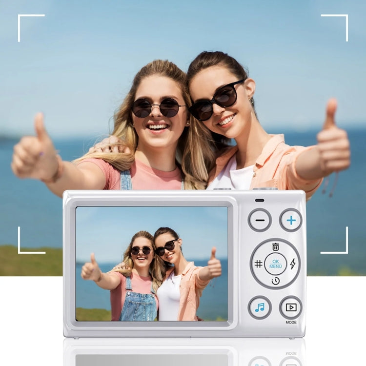 2.8-Inch Display Digital Camera 64MP 4K HD Camcorder With 18x Digital Zoom(White) - Video Cameras by PMC TechLife | Online Shopping South Africa | PMC TechLife | Buy Now Pay Later Mobicred