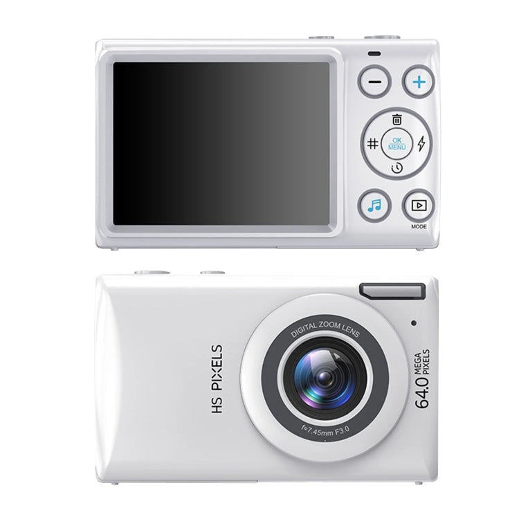 2.8-Inch Display Digital Camera 64MP 4K HD Camcorder With 18x Digital Zoom(White) - Video Cameras by PMC TechLife | Online Shopping South Africa | PMC TechLife | Buy Now Pay Later Mobicred