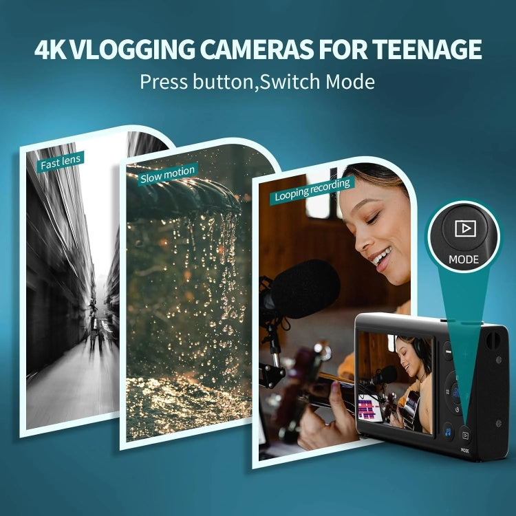 2.8-Inch Display Digital Camera 64MP 4K HD Camcorder With 18x Digital Zoom(White) - Video Cameras by PMC TechLife | Online Shopping South Africa | PMC TechLife | Buy Now Pay Later Mobicred