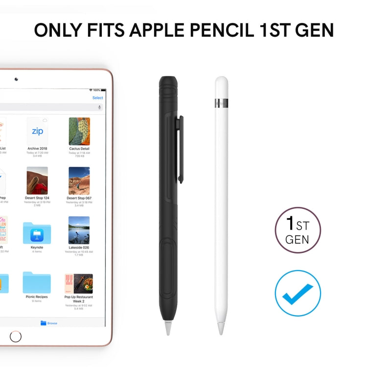 For Apple Pencil 1 AhaStyle PT141 Triple Defense Pen Clip Silicone Protective Case(Wine Red)