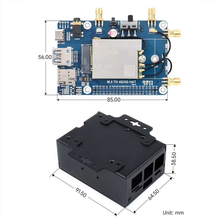Waveshare SIM8262E-M2 5G HAT For Raspberry Pi, Quad Antennas 5G NSA, 5G/4G/3G Compatible(23254) - free shipping - PMC Jewellery - Order now!