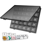 Monthly Pill Organizer 30 Days Pill Box Easy-Open Large Capacity Medicine Case(Transparent)
