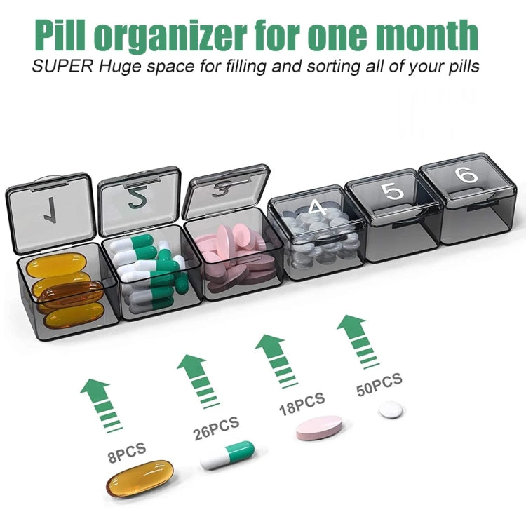 Monthly Pill Organizer 30 Days Pill Box Easy-Open Large Capacity Medicine Case(Black) - free shipping - PMC TechLife - Order now!