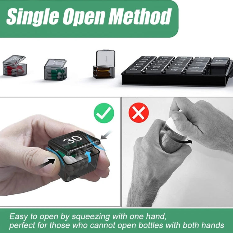 Monthly Pill Organizer 30 Days Pill Box Easy-Open Large Capacity Medicine Case(Black) - free shipping - PMC TechLife - Order now!