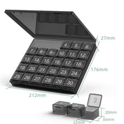 Monthly Pill Organizer 30 Days Pill Box Easy-Open Large Capacity Medicine Case(Black)