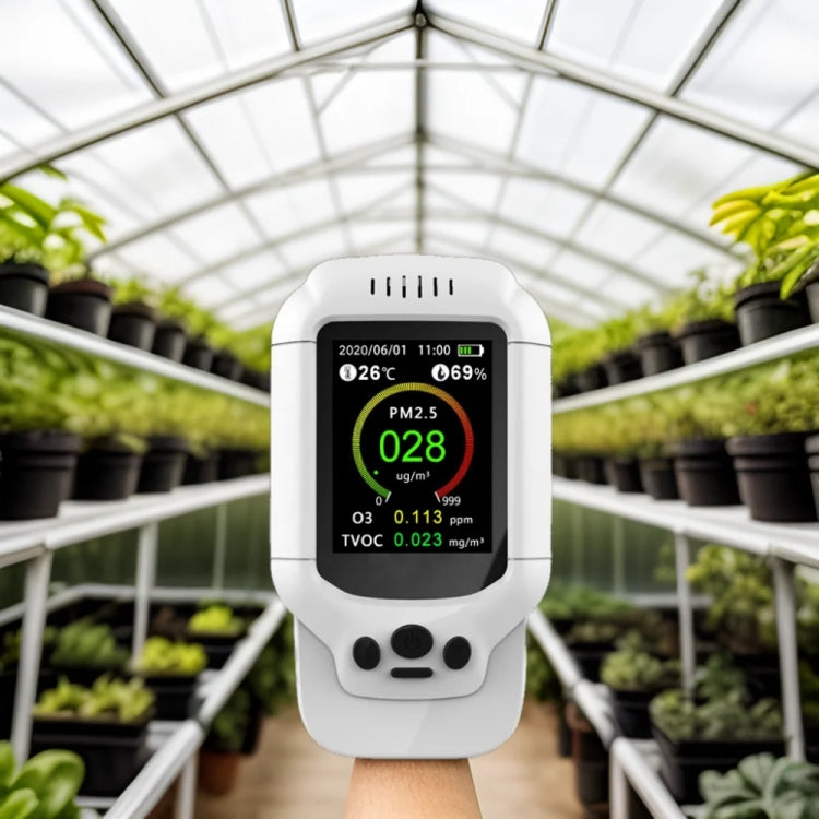 8-In-1 Air Quality Detector PM2.5 / PM1.0 / PM10 / HCHO / TVOC / O3 / Temperature / Humidity Monitor