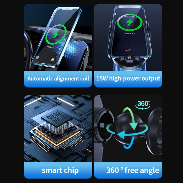 Car Air Outlet Smart Induction Wireless Charging Mobile Phone Holder(Black 66W) - Wireless Charger Holders by PMC TechLife | Online Shopping South Africa | PMC TechLife | Buy Now Pay Later Mobicred