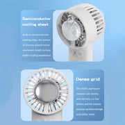 Outdoor Handheld Ice Air Conditioning Fan Astronaut Night Light Semiconductor Cooling Fan(Pink)