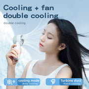 Outdoor Handheld Ice Air Conditioning Fan Astronaut Night Light Semiconductor Cooling Fan(Pink)