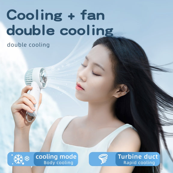 Outdoor Handheld Ice Air Conditioning Fan Astronaut Night Light Semiconductor Cooling Fan(Pink)