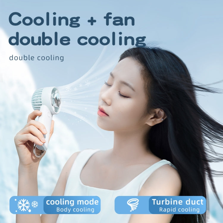 Outdoor Handheld Ice Air Conditioning Fan Astronaut Night Light Semiconductor Cooling Fan(Pink)