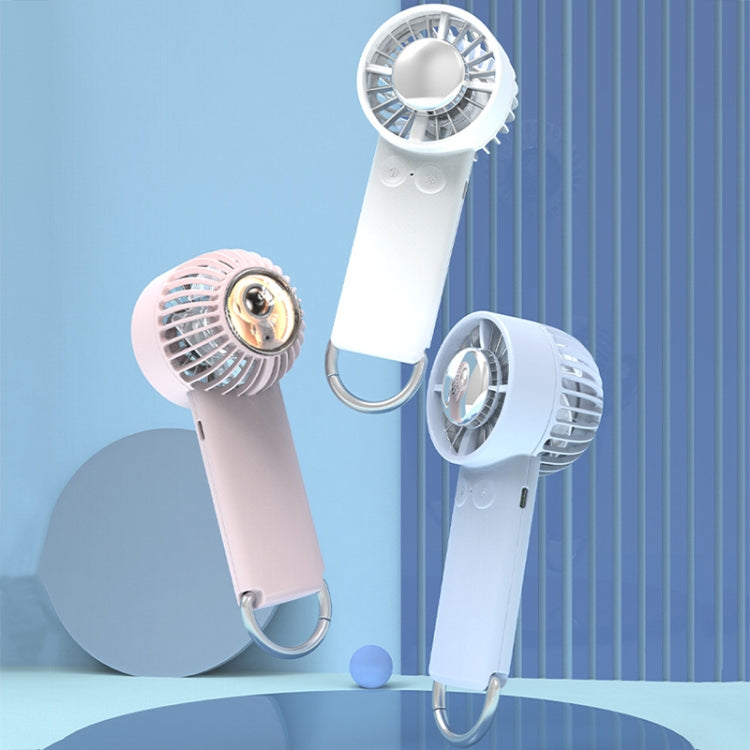 Outdoor Handheld Ice Air Conditioning Fan Astronaut Night Light Semiconductor Cooling Fan(Pink)