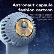 Outdoor Handheld Ice Air Conditioning Fan Astronaut Night Light Semiconductor Cooling Fan(Pink)