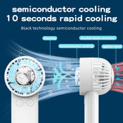 Outdoor Handheld Ice Air Conditioning Fan Astronaut Night Light Semiconductor Cooling Fan(Pink)