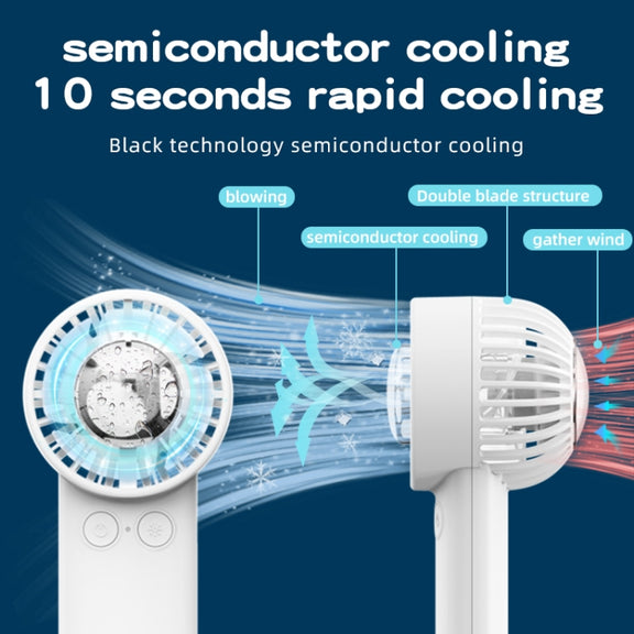 Outdoor Handheld Ice Air Conditioning Fan Astronaut Night Light Semiconductor Cooling Fan(Pink)