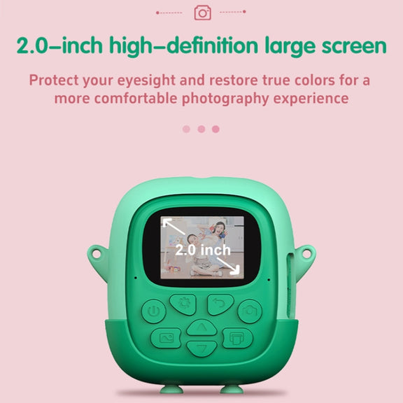 A19B 2.0-Inch 720P HD Reversible Camera Cartoon Children Mini Digital Printing Camera(Pink)
