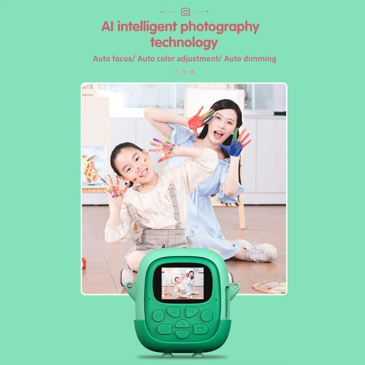 A19B 2.0-Inch 720P HD Reversible Camera Cartoon Children Mini Digital Printing Camera(Green) - Children Cameras by PMC TechLife | Online Shopping South Africa | PMC TechLife | Buy Now Pay Later Mobicred