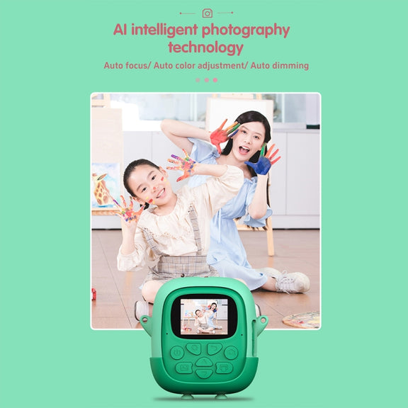 A19B 2.0-Inch 720P HD Reversible Camera Cartoon Children Mini Digital Printing Camera(Pink)
