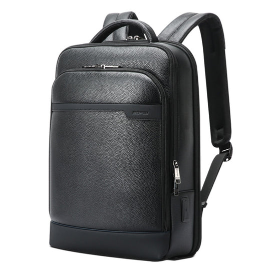 Bopai 61-122391 Large-capacity First-layer Cowhide Business Laptop Backpack With USB+Type-C Port(Black) - free shipping - PMC Jewellery - Order now!