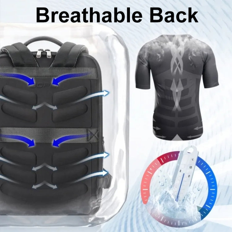 Bopai 61-122391 Large-capacity First-layer Cowhide Business Laptop Backpack With USB+Type-C Port(Black) - free shipping - PMC Jewellery - Order now!