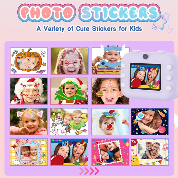 M8 2.4-Inch 1080P HD 2400W Pixel Dual-Camera Children Thermal Printing Camera, Color: Pink