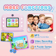 M8 2.4-Inch 1080P HD 2400W Pixel Dual-Camera Children Thermal Printing Camera, Color: Pink