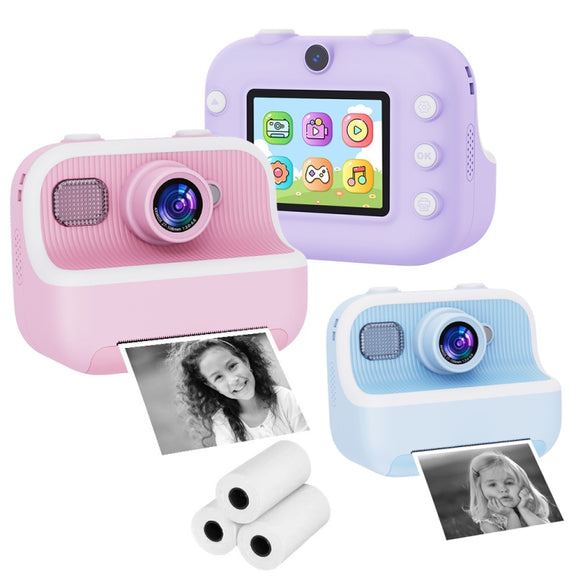 M8 2.4-Inch 1080P HD 2400W Pixel Dual-Camera Children Thermal Printing Camera, Color: Pink
