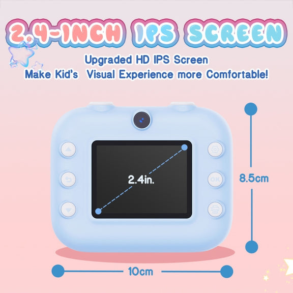 M8 2.4-Inch 1080P HD 2400W Pixel Dual-Camera Children Thermal Printing Camera, Color: Purple