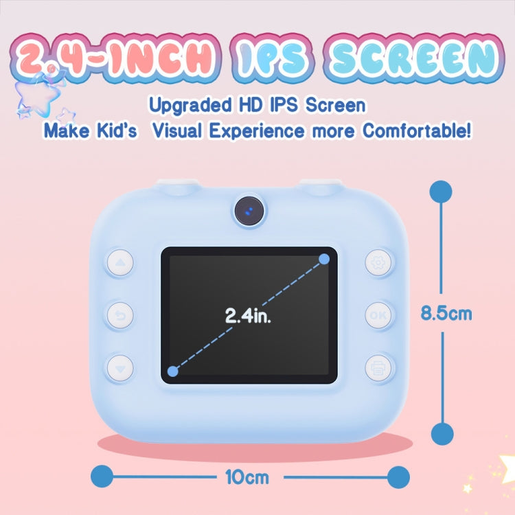 M8 2.4-Inch 1080P HD 2400W Pixel Dual-Camera Children Thermal Printing Camera, Color: Pink