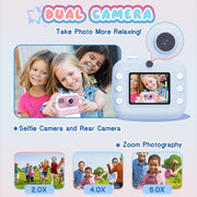 M8 2.4-Inch 1080P HD 2400W Pixel Dual-Camera Children Thermal Printing Camera, Color: Pink