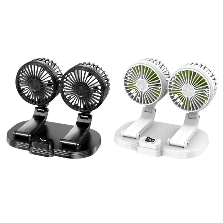 5V USB Port Car Dual-head Fan Circulation Fan(White) - Heating & Fans by PMC TechLife | Online Shopping South Africa | PMC TechLife | Buy Now Pay Later Mobicred