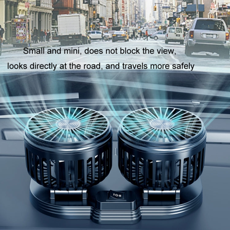 5V USB Port Car Dual-head Fan Circulation Fan(White)