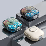 Multi-functional Portable Mini Pill Dispenser Organizer(Transparent Black)
