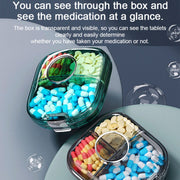 Multi-functional Portable Mini Pill Dispenser Organizer(Transparent Black)