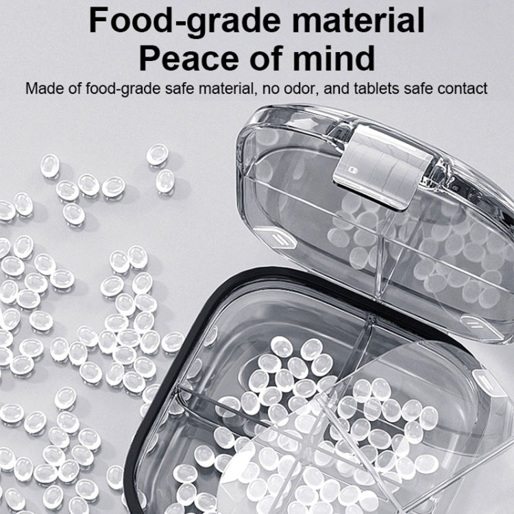 Multi-functional Portable Mini Pill Dispenser Organizer(Transparent Black)