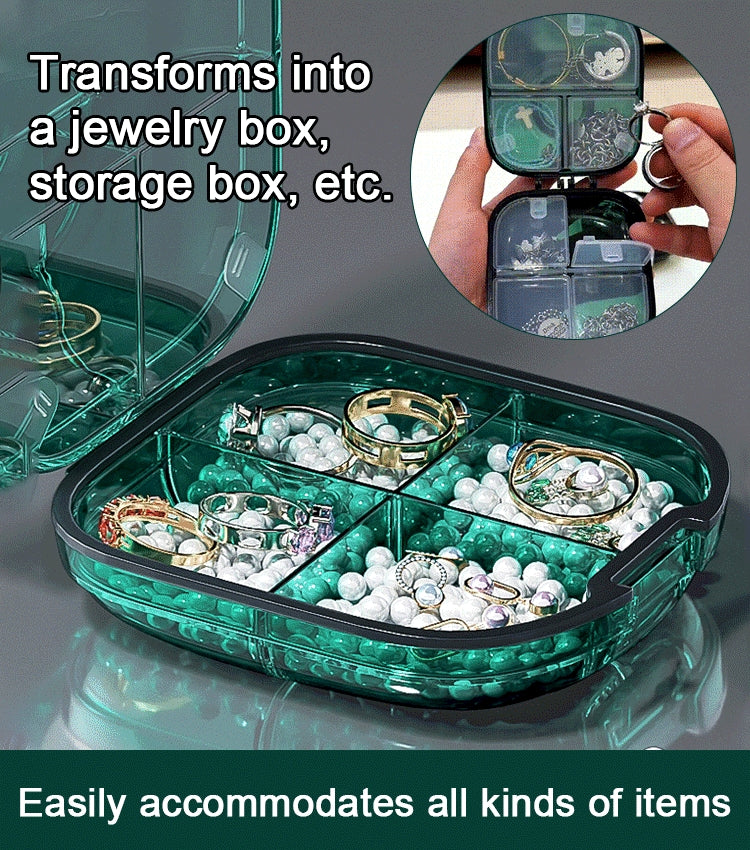 Multi-functional Portable Mini Pill Dispenser Organizer(Cream)