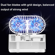 WT-818 Dual-leaf Spray Smart Digital Display Desktop Fan Night Light Humidification Cooler(Pink)