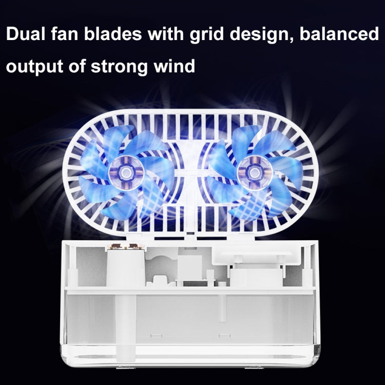 WT-818 Dual-leaf Spray Smart Digital Display Desktop Fan Night Light Humidification Cooler(Green)