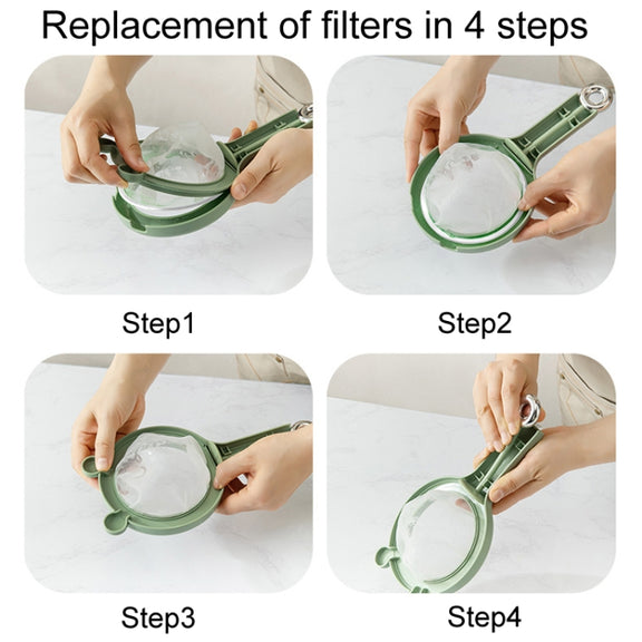 Household Soymilk Strainer Kitchen Juicer Residue Filter(Beige)