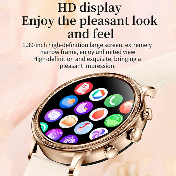 V60 1.39 Inch Wellness Tracking Multifunctional Water-resistant Bluetooth Call Smart Watch, Color: Rose Red