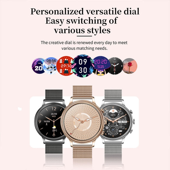 V60 1.39 Inch Wellness Tracking Multifunctional Water-resistant Bluetooth Call Smart Watch, Color: Gold