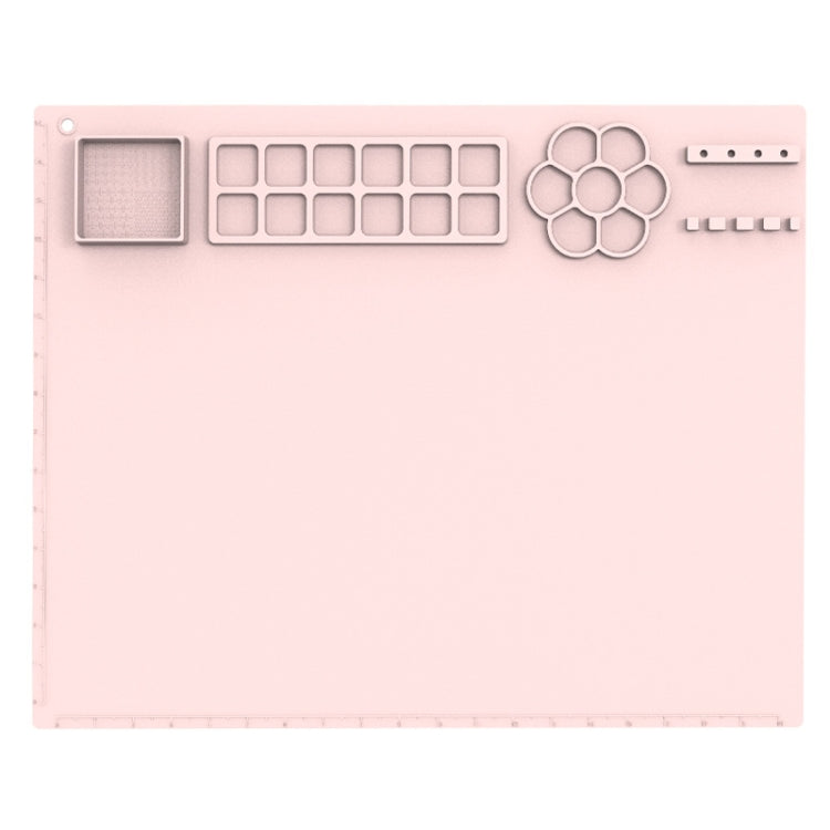 50x40cm Silicone Painting Pad With  Paint Holder Art Mat For Drawing Clay(Pink) - free shipping - PMC Jewellery - Order now!