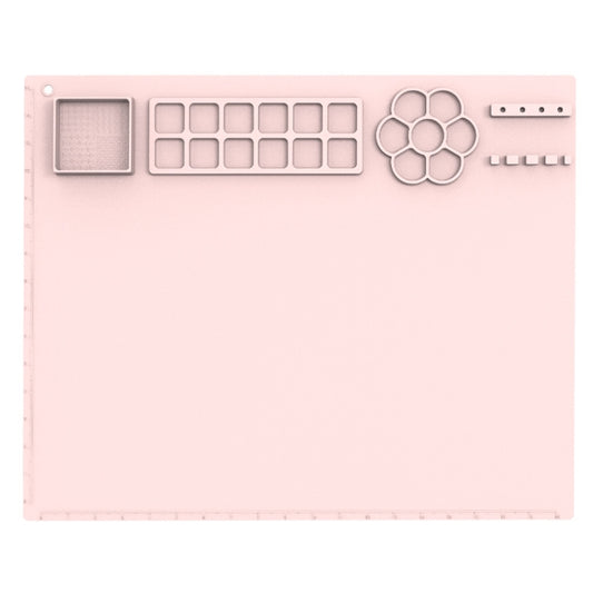 50x40cm Silicone Painting Pad With  Paint Holder Art Mat For Drawing Clay(Pink) - free shipping - PMC Jewellery - Order now!