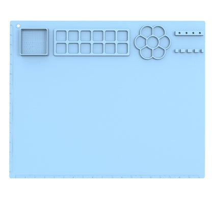 50x40cm Silicone Painting Pad With  Paint Holder Art Mat For Drawing Clay(Sky Blue) - free shipping - PMC Jewellery - Order now!
