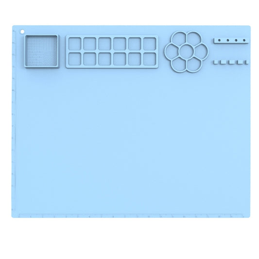 50x40cm Silicone Painting Pad With  Paint Holder Art Mat For Drawing Clay(Sky Blue) - free shipping - PMC Jewellery - Order now!